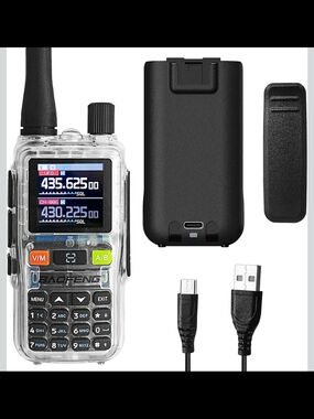 Baofeng UV5R Mini Transparent Two-Way Radio - Clear + Black